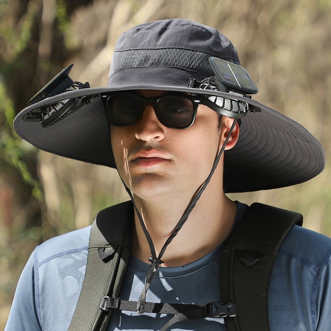 🏆 50K+ SOLD! 49% OFF – Almost Gone-⚡2026 New Ultralight Solar Fan Sun Hat – Lighter Than a Baseball!⚾(Only 11oz)