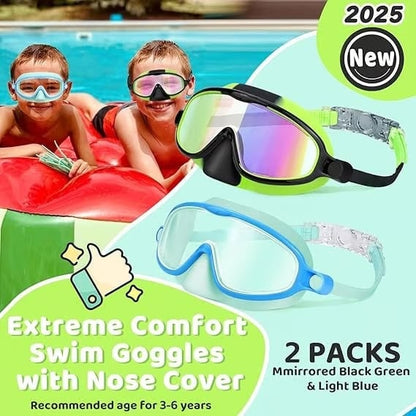 🏊‍♀️Last Day Buy 1 Get 1 Free🏊‍♀️-HD children's large frame waterproof and anti-fog swimming goggles