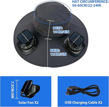 🏆 50K+ SOLD! 49% OFF – Almost Gone-⚡2026 New Ultralight Solar Fan Sun Hat – Lighter Than a Baseball!⚾(Only 11oz)