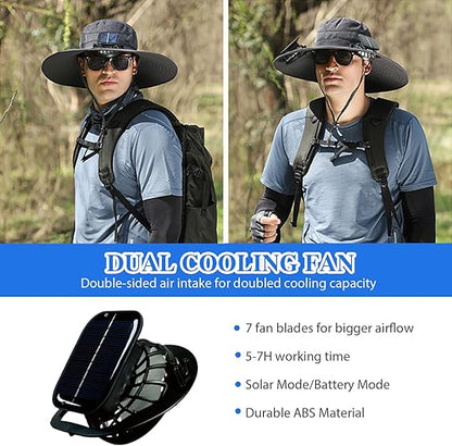 🏆 50K+ SOLD! 49% OFF – Almost Gone-⚡2026 New Ultralight Solar Fan Sun Hat – Lighter Than a Baseball!⚾(Only 11oz)