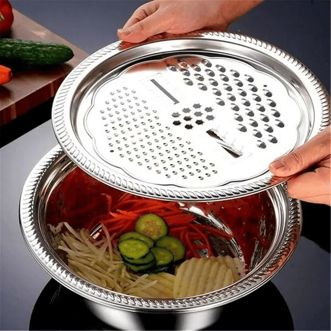 🔥Limited Time Promotion 50% OFF🔥 3-Piece Thickened Stainless Steel Mixing Bowl Set with Draining Basket